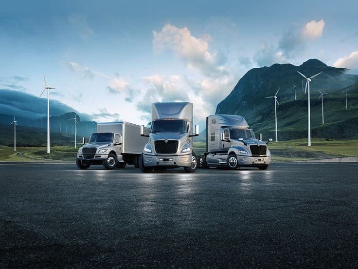 Courier truck on the road
